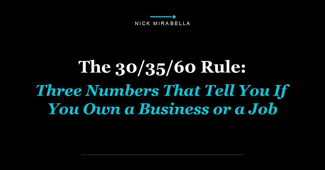 The 30/35/60 Rule: Three Numbers That Tell You If You Own a Business or a Job